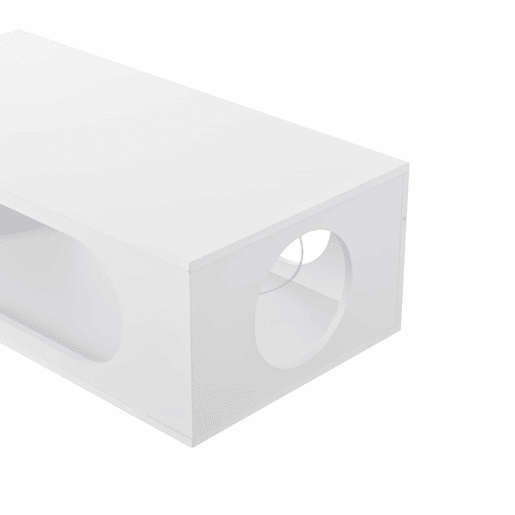 Mesa de centro com iluminação LED 100x50x35 cm - controlo por aplicação, MDF, capacidade de 30 kg, alto brilho, design com aberturas, amplo espaço de arrumação - Branco