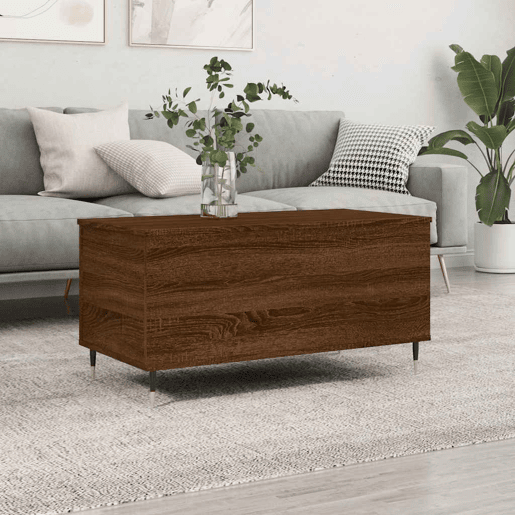 Mesa de Centro, Mesa baixa, 90x44,5x45 cm derivados madeira carvalho castanho
