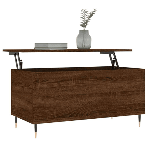 Mesa de Centro, Mesa baixa, 90x44,5x45 cm derivados madeira carvalho castanho