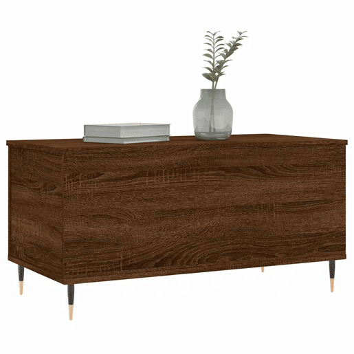 Mesa de Centro, Mesa baixa, 90x44,5x45 cm derivados madeira carvalho castanho