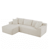 Sofá modular em L de 4 lugares - Espuma viscoelástica, chaise longue extragrande - Branco