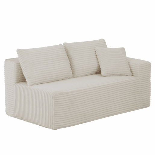Sofá modular em L de 4 lugares - Espuma viscoelástica, chaise longue extragrande - Branco Sofá modular em L de 4 lugares - Espuma viscoelástica, chaise longue extragrande - Branco