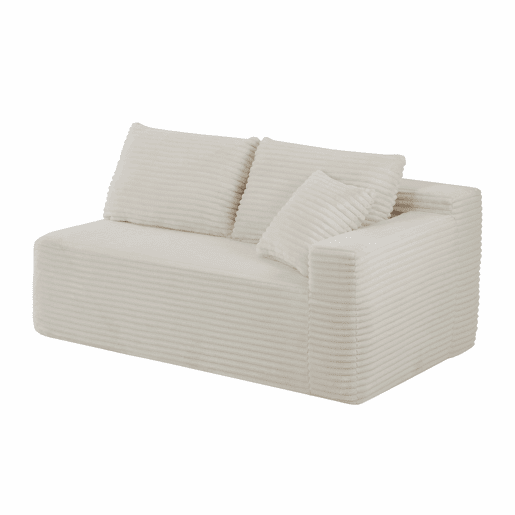 Sofá modular em L de 4 lugares - Espuma viscoelástica, chaise longue extragrande - Branco Sofá modular em L de 4 lugares - Espuma viscoelástica, chaise longue extragrande - Branco