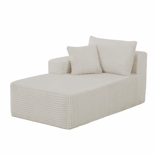 Sofá modular em L de 4 lugares - Espuma viscoelástica, chaise longue extragrande - Branco Sofá modular em L de 4 lugares - Espuma viscoelástica, chaise longue extragrande - Branco