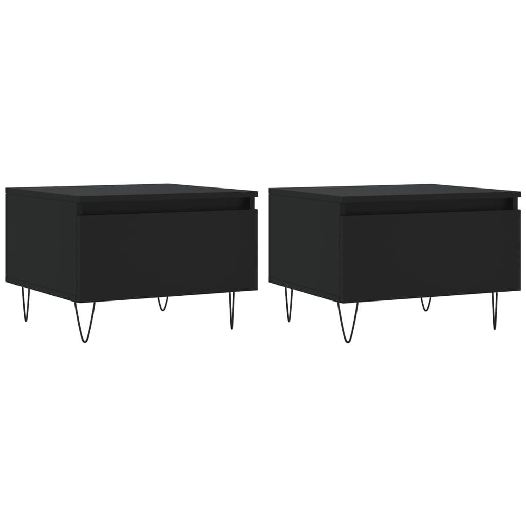 2 uds Mesas de Centro - Mesas de Café 50x46 Negro