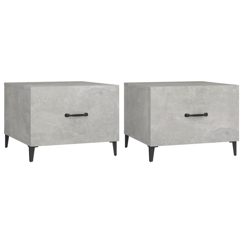 2 uds Mesas de Centro - Mesas de Café 50x50 Gris