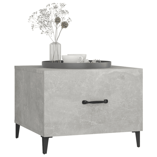 2pcs Mesas de centro, Mesas baixas + pernas de metal 50x50x40 cm sonoma cinza
