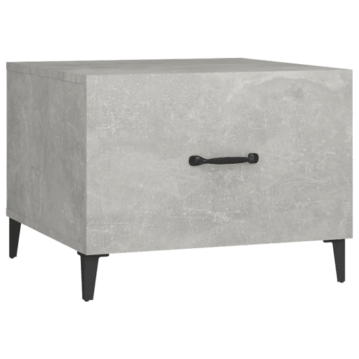 2pcs Mesas de centro, Mesas baixas + pernas de metal 50x50x40 cm sonoma cinza