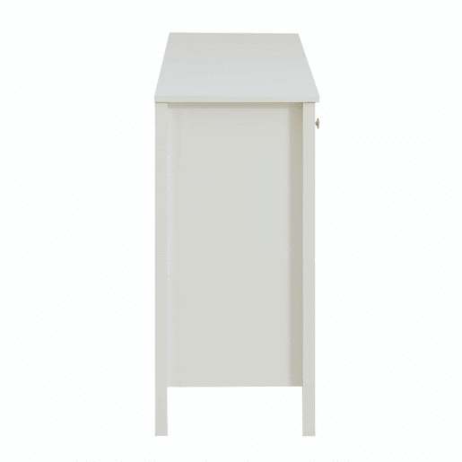 Aparador de sala de jantar - 2 gavetas e 4 portas, estilo elegante, puxadores dourados, grande capacidade de arrumação - branco