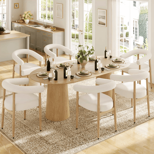 Conjunto de 6 cadeiras de jantar - estofadas e confortáveis, estrutura metálica resistente, design moderno para famílias numerosas - branco