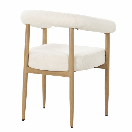 Conjunto de 6 cadeiras de jantar - estofadas e confortáveis, estrutura metálica resistente, design moderno para famílias numerosas - branco