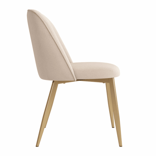 6 cadeiras de sala de jantar - confortáveis, respiráveis, de estilo moderno, estofadas em veludo - bege e dourado