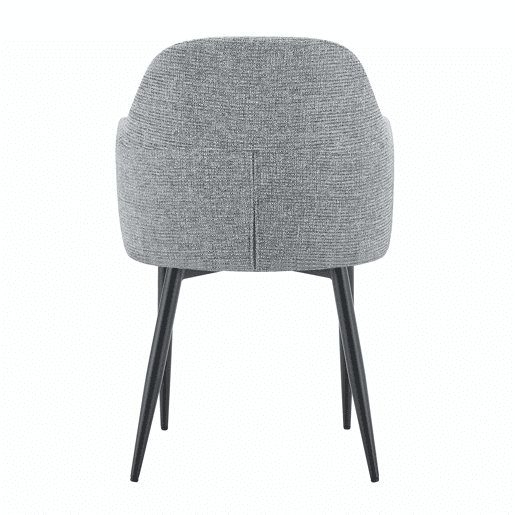 Conjunto de 2 cadeiras de jantar de 83 cm - Encosto envolvente - Cor preta, cinzenta