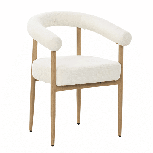 Conjunto de cadeiras de jantar (4 unidades) u2013 design moderno estofado com estrutura metálica resistente, cadeiras de cozinha confortáveis u2013 branco