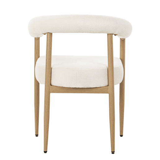 Conjunto de cadeiras de jantar (4 unidades) u2013 design moderno estofado com estrutura metálica resistente, cadeiras de cozinha confortáveis u2013 branco