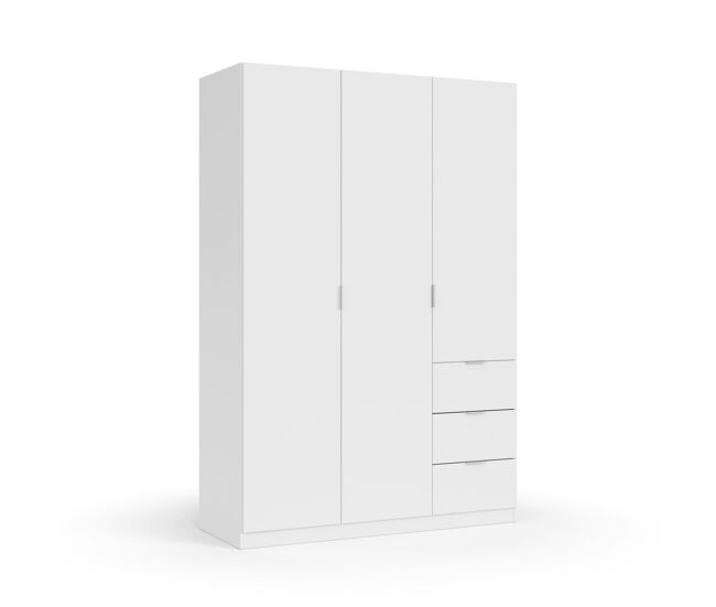 Armario 3 puertas y cajones andromeda - blanco