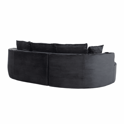 Sofá de 3 lugares - Com porta-copos, bolso de arrumação, alta densidade, almofadas incluídas - Cinza escuro