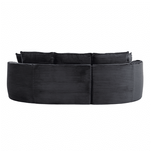 Sofá de 3 lugares - Com porta-copos, bolso de arrumação, alta densidade, almofadas incluídas - Cinza escuro
