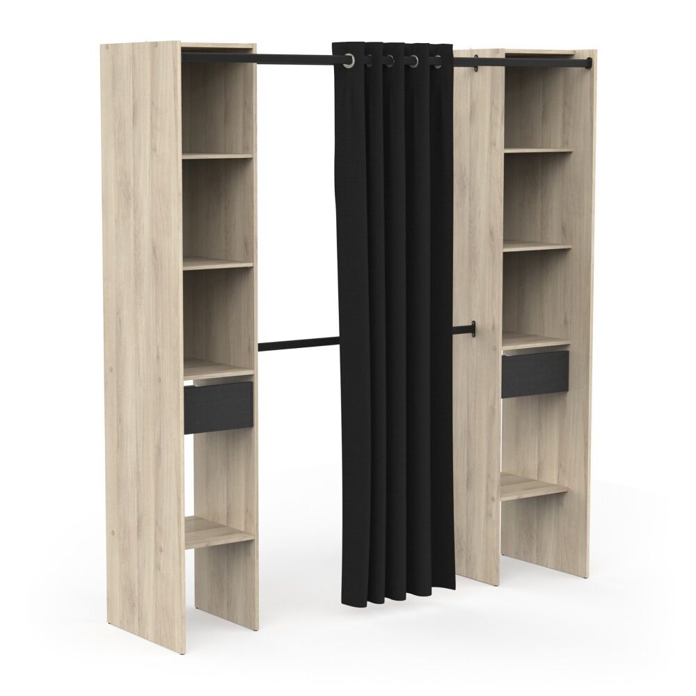Vestidor Abierto con Cortina y 2 Cajones Bastet Plus Vicawu 182