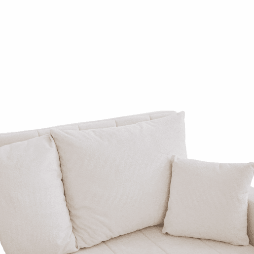 Sofá-cama multifuncional de tecido para 2 pessoas - extensível e dobrável, com bolsos nos braços, porta-carregador USB e porta-copos - chenille bege