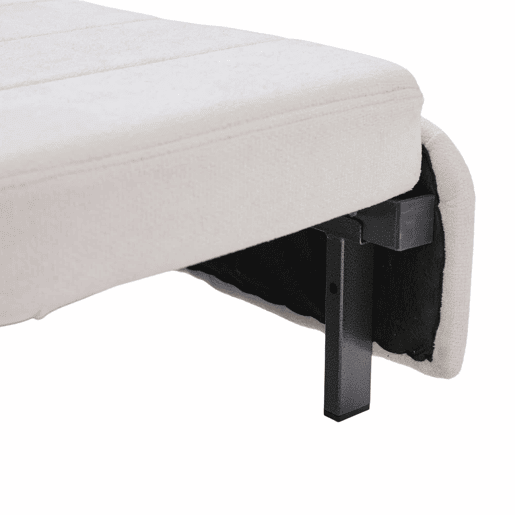 Sofá-cama multifuncional de tecido para 2 pessoas - extensível e dobrável, com bolsos nos braços, porta-carregador USB e porta-copos - chenille bege