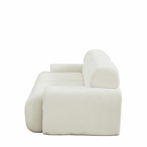 Sofá em forma de nuvem de 2 lugares - design curvo, braços largos, estofamento capitonado moderno, sem montagem - bege