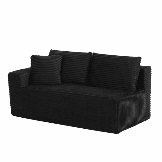 Sofá modular em L de 4 lugares - Espuma viscoelástica, com chaise longue extragrande - Preto Sofá modular em L de 4 lugares - Espuma viscoelástica, com chaise longue extragrande - Preto