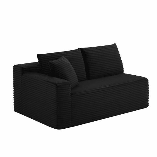 Sofá modular em L de 4 lugares - Espuma viscoelástica, com chaise longue extragrande - Preto Sofá modular em L de 4 lugares - Espuma viscoelástica, com chaise longue extragrande - Preto