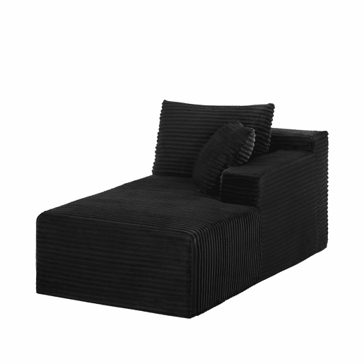 Sofá modular em L de 4 lugares - Espuma viscoelástica, com chaise longue extragrande - Preto Sofá modular em L de 4 lugares - Espuma viscoelástica, com chaise longue extragrande - Preto