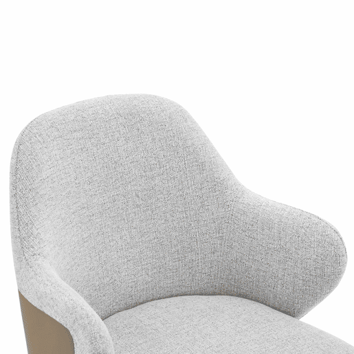 Conjunto de 2 cadeiras de jantar de 83 cm - Encosto com combinação de tecido cinzento claro e PU castanho, estrutura com pernas metálicas em forma de cruz - Cinza Claro, Castanho, Preto