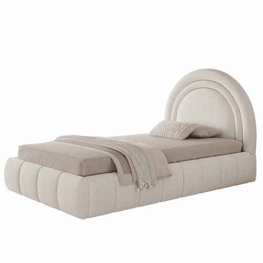 Cama infantil estofada 90x200 cm - cama com baú com abertura hidráulica, base de lâminas, cabeceira acolchoada e amplo espaço de arrumação, veludo - bege