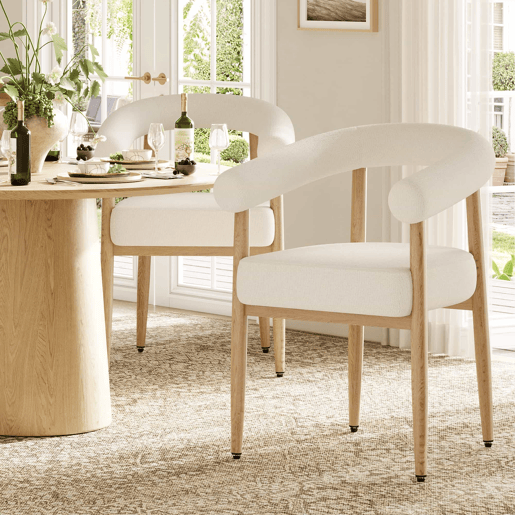 Cadeiras de jantar + 2 unidades - estofamento confortável, design moderno, estrutura metálica resistente, para cozinha e sala de estar - branco