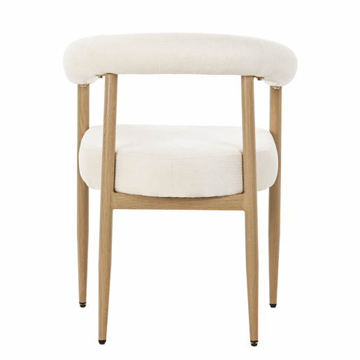 Cadeiras de jantar + 2 unidades - estofamento confortável, design moderno, estrutura metálica resistente, para cozinha e sala de estar - branco