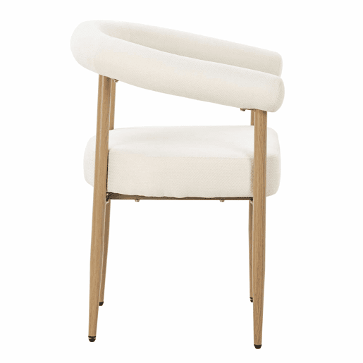 Cadeiras de jantar + 2 unidades - estofamento confortável, design moderno, estrutura metálica resistente, para cozinha e sala de estar - branco