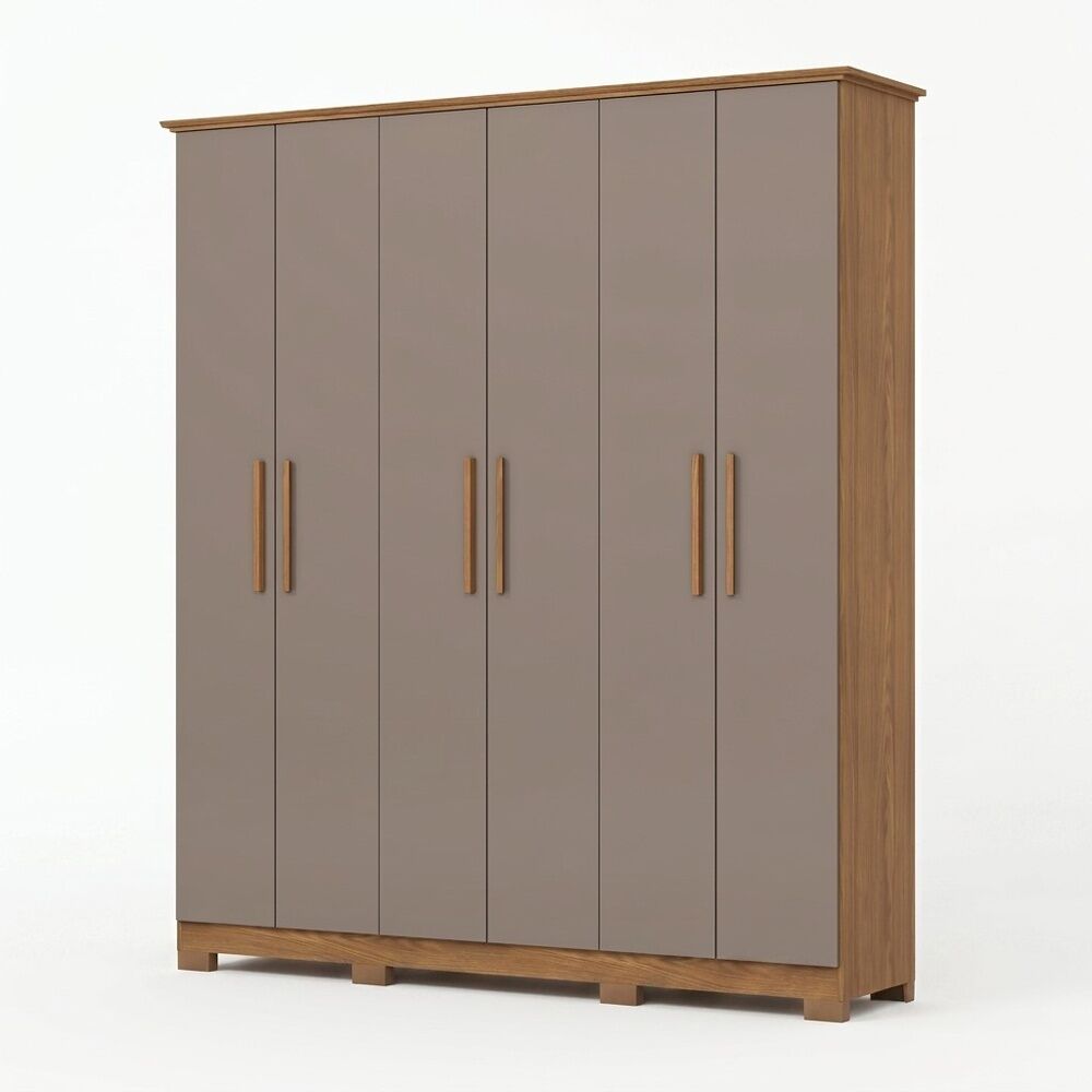 Armario Vestidor 6 Puertas Crisol 195 Gris/ Madera