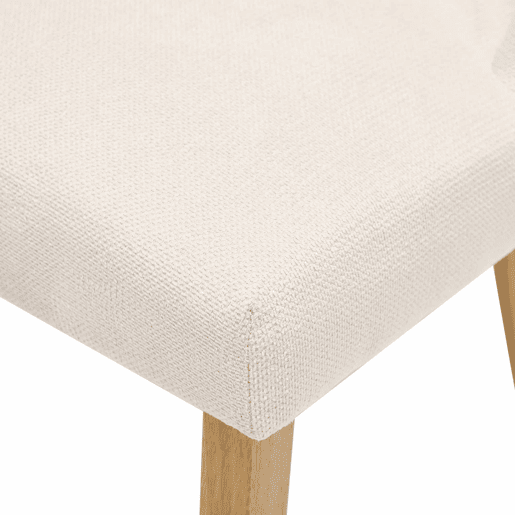Conjunto de 4 cadeiras de jantar - confortáveis e respiráveis, estilo moderno, tecido de linho, pernas em madeira maciça - bege