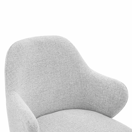 Conjunto de 2 cadeiras de jantar de 83 cm - Encosto envolvente, pés metálicos cruzados - Preto, Cinza Claro