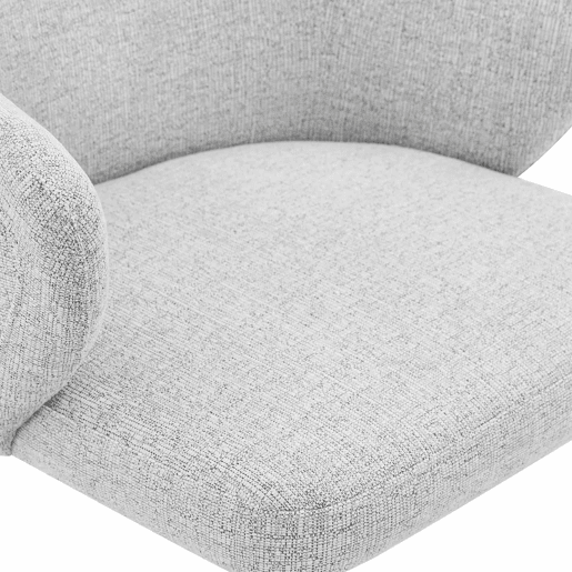 Conjunto de 2 cadeiras de jantar de 83 cm - Encosto envolvente, pés metálicos cruzados - Preto, Cinza Claro