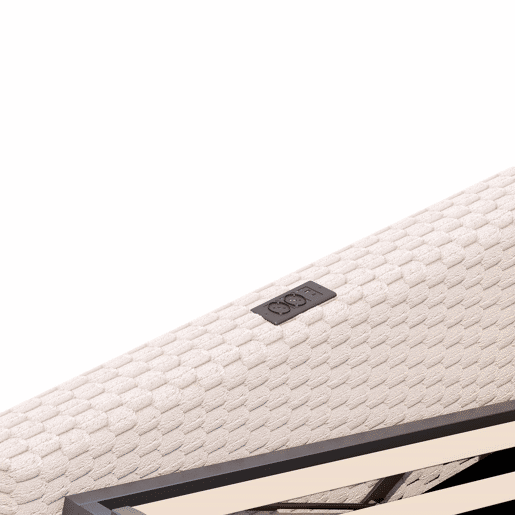 Cama estofada 140x200 cm - LED, USB, encosto em L, veludo, baú hidráulico - Bege