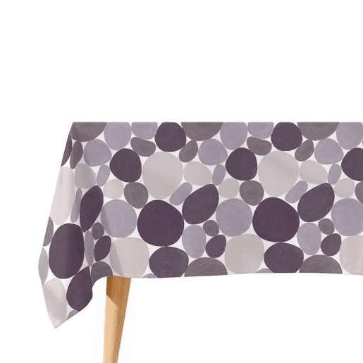 Toalha de mesa impermeável Stones - 100% algodão - 140x200 cm