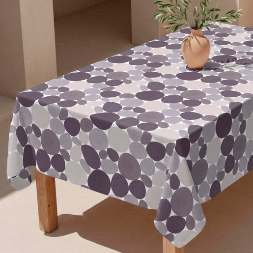Toalha de mesa impermeável Stones - 100% algodão - 140x200 cm