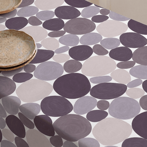 Toalha de mesa impermeável Stones - 100% algodão - 140x200 cm