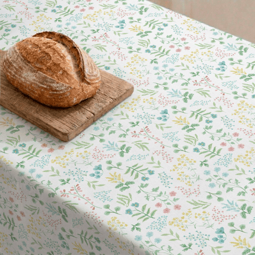Toalha de mesa impermeável Cuqui - 100% algodão - 150x250 cm