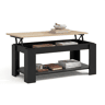 Mesa de centro com arrumação 102x43-54 cm Lya Negro Mate - Roble Canadian 50 x 54 x 50 cm