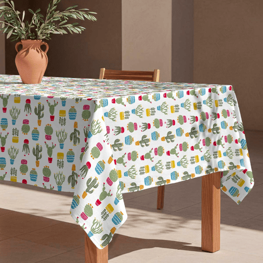 Toalha de mesa impermeável Thorns - 100% algodão - 140x200 cm