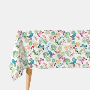 Toalha de mesa impermeável Butterfly - 100% algodão - 140x140 cm
