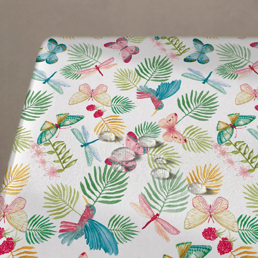 Toalha de mesa impermeável Butterfly - 100% algodão - 140x140 cm