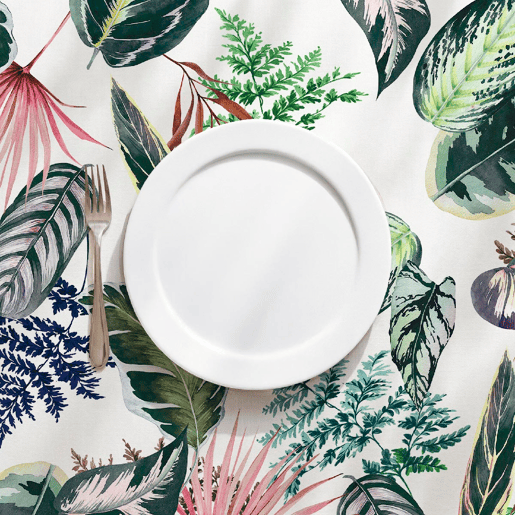 Toalha de mesa impermeável Tropalm - 100% algodão - 140x140 cm