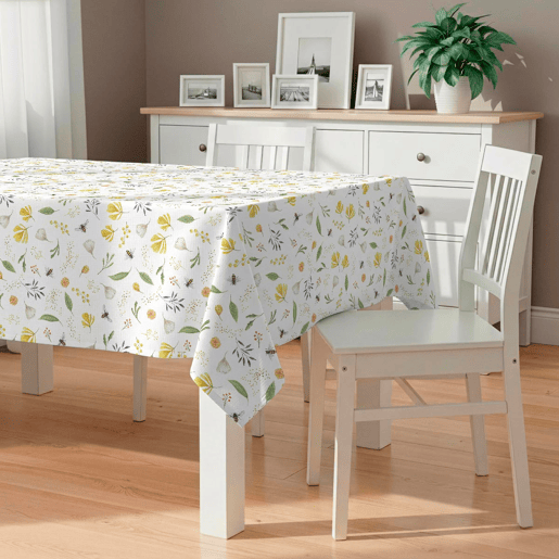 Toalha de mesa impermeável Honeybee - 100% algodão - 150x300 cm