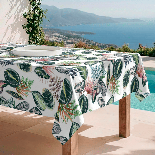 Toalha de mesa impermeável Tropalm - 100% algodão - 140x200 cm